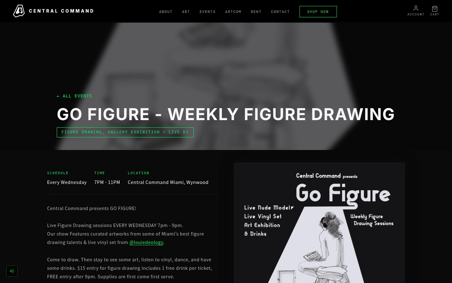 Go Figure event detail page — schedule, description and flyer